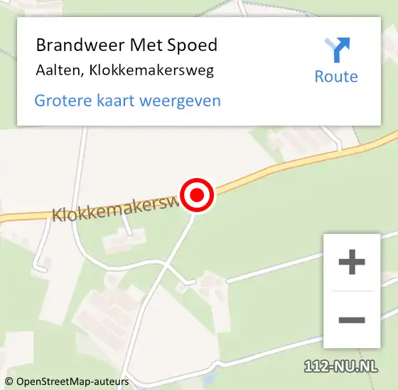 Locatie op kaart van de 112 melding: Brandweer Met Spoed Naar Aalten, Klokkemakersweg op 15 november 2020 19:10