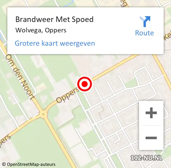 Locatie op kaart van de 112 melding: Brandweer Met Spoed Naar Wolvega, Oppers op 15 november 2020 22:23