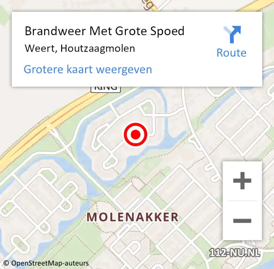 Locatie op kaart van de 112 melding: Brandweer Met Grote Spoed Naar Weert, Houtzaagmolen op 15 november 2020 22:37