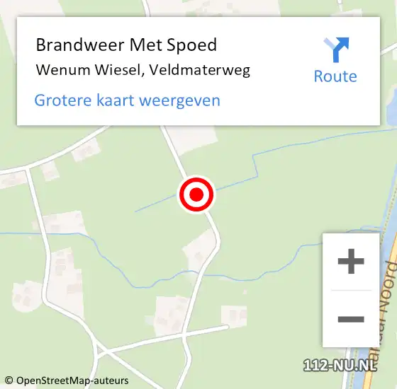 Locatie op kaart van de 112 melding: Brandweer Met Spoed Naar Wenum Wiesel, Veldmaterweg op 15 november 2020 23:14