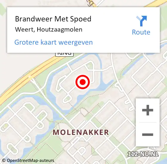 Locatie op kaart van de 112 melding: Brandweer Met Spoed Naar Weert, Houtzaagmolen op 16 november 2020 01:24