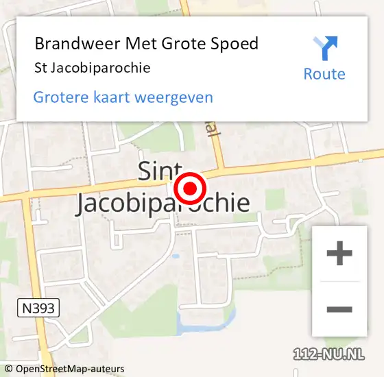 Locatie op kaart van de 112 melding: Brandweer Met Grote Spoed Naar St Jacobiparochie op 16 november 2020 03:40