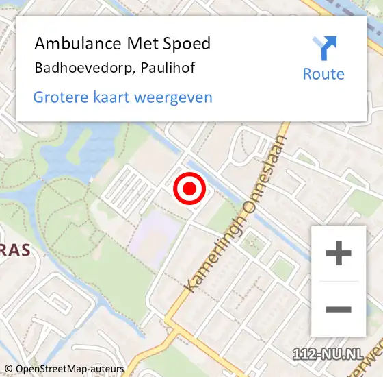 Locatie op kaart van de 112 melding: Ambulance Met Spoed Naar Badhoevedorp, Paulihof op 16 november 2020 03:44