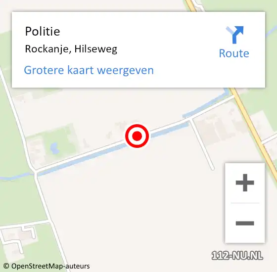 Locatie op kaart van de 112 melding: Politie Rockanje, Hilseweg op 16 november 2020 06:53