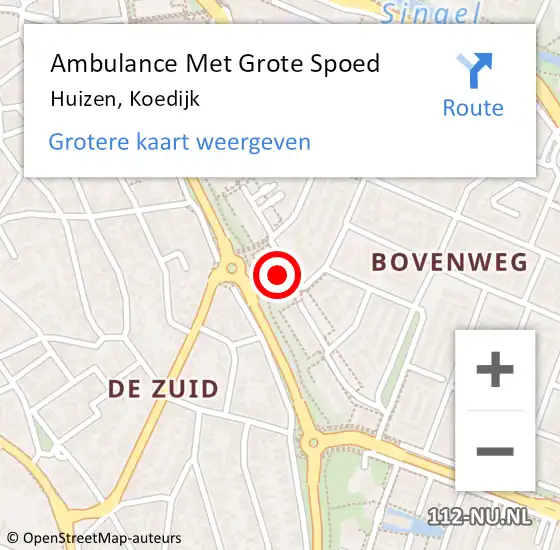 Locatie op kaart van de 112 melding: Ambulance Met Grote Spoed Naar Huizen, Koedijk op 24 mei 2014 14:49