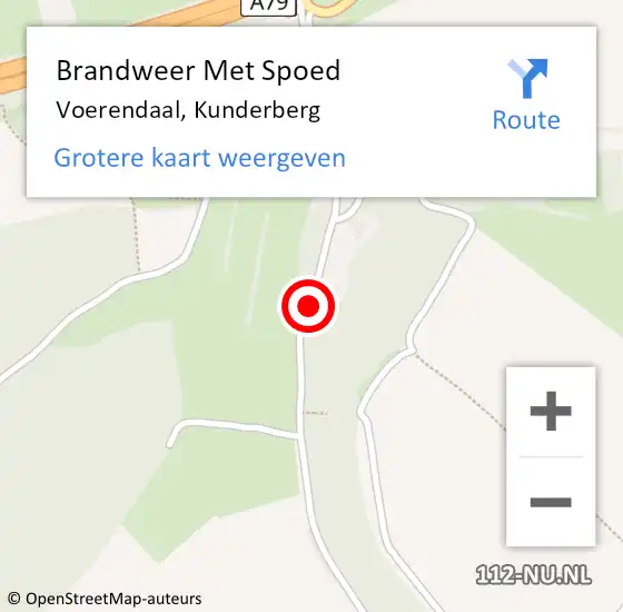 Locatie op kaart van de 112 melding: Brandweer Met Spoed Naar Voerendaal, Kunderberg op 16 november 2020 09:52