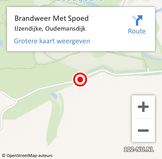Locatie op kaart van de 112 melding: Brandweer Met Spoed Naar IJzendijke, Oudemansdijk op 16 november 2020 14:38