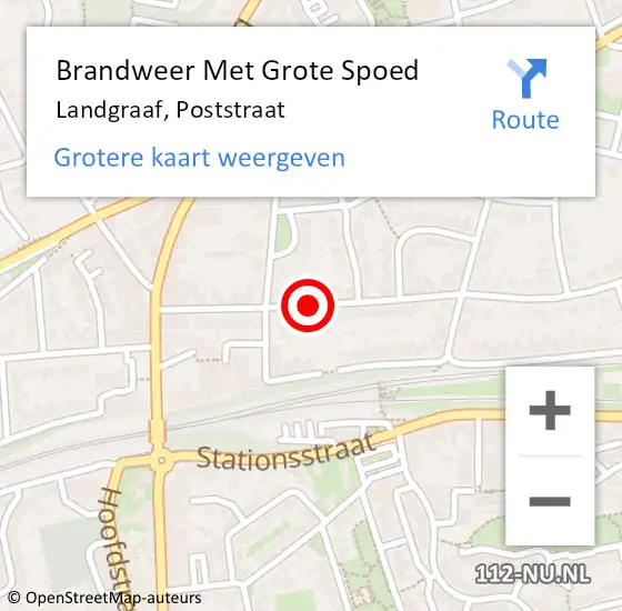 Locatie op kaart van de 112 melding: Brandweer Met Grote Spoed Naar Landgraaf, Poststraat op 16 november 2020 14:51