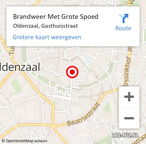 Locatie op kaart van de 112 melding: Brandweer Met Grote Spoed Naar Oldenzaal, Gasthuisstraat op 16 november 2020 18:10