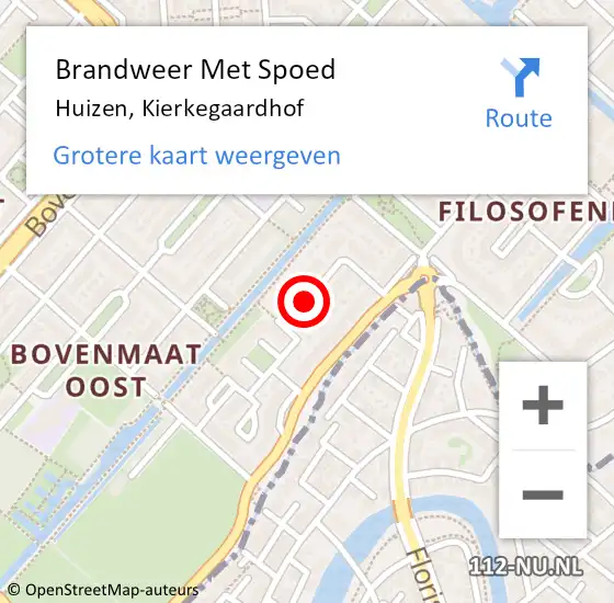 Locatie op kaart van de 112 melding: Brandweer Met Spoed Naar Huizen, Kierkegaardhof op 16 november 2020 18:18