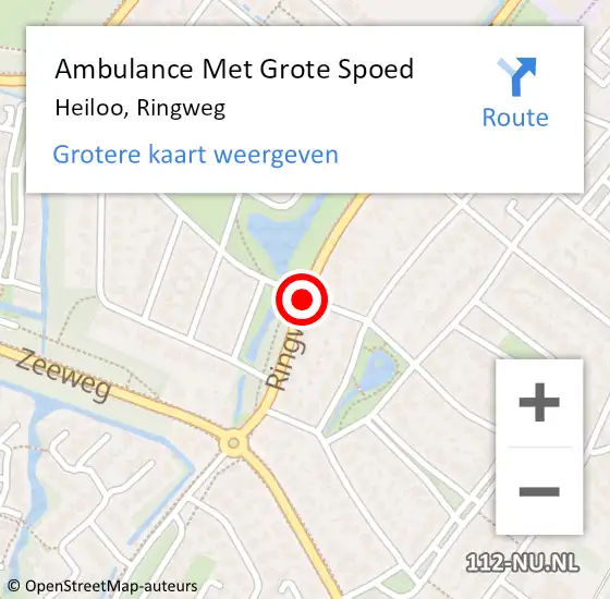 Locatie op kaart van de 112 melding: Ambulance Met Grote Spoed Naar Heiloo, Ringweg op 16 november 2020 19:21