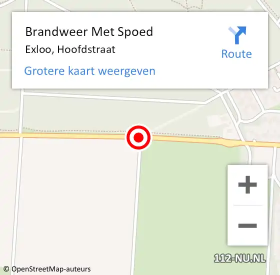 Locatie op kaart van de 112 melding: Brandweer Met Spoed Naar Exloo, Hoofdstraat op 16 november 2020 21:13