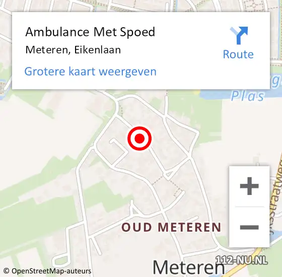 Locatie op kaart van de 112 melding: Ambulance Met Spoed Naar Meteren, Eikenlaan op 16 november 2020 22:58