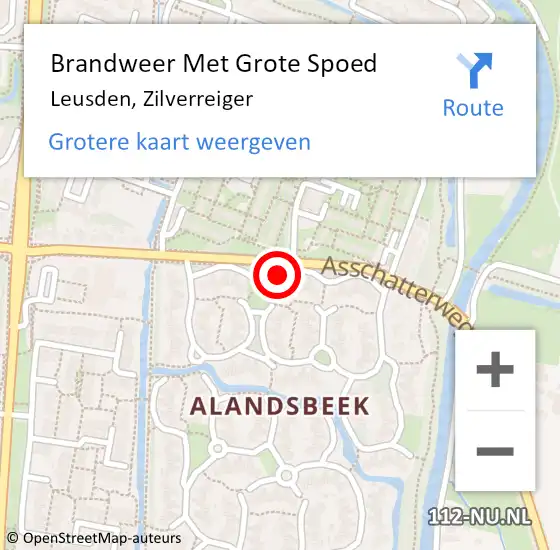 Locatie op kaart van de 112 melding: Brandweer Met Grote Spoed Naar Leusden, Zilverreiger op 17 november 2020 06:24