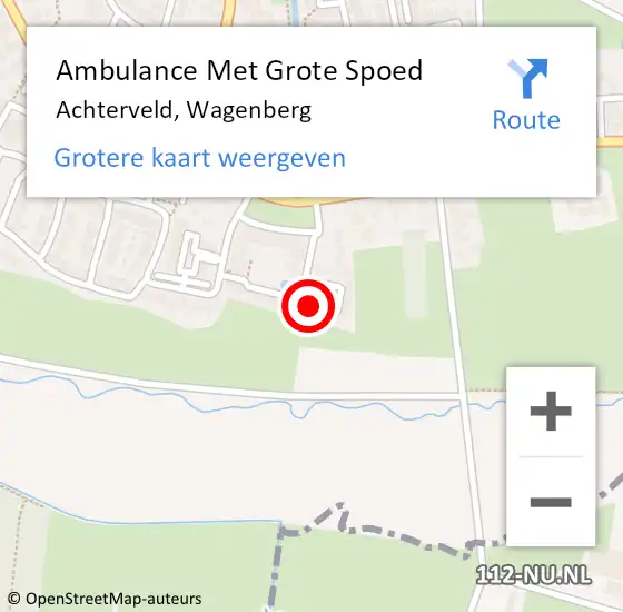 Locatie op kaart van de 112 melding: Ambulance Met Grote Spoed Naar Achterveld, Wagenberg op 17 november 2020 06:26