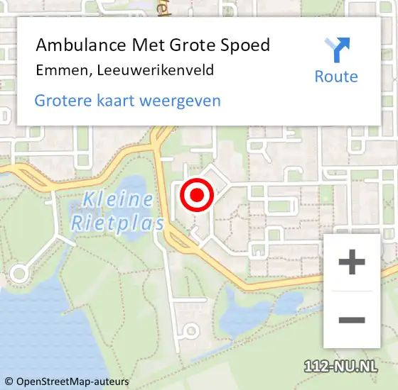 Locatie op kaart van de 112 melding: Ambulance Met Grote Spoed Naar Emmen, Leeuwerikenveld op 24 mei 2014 16:39