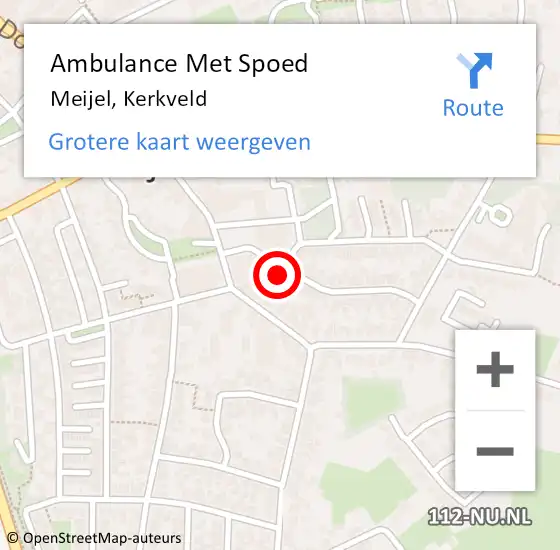 Locatie op kaart van de 112 melding: Ambulance Met Spoed Naar Meijel, Kerkveld op 24 mei 2014 16:43