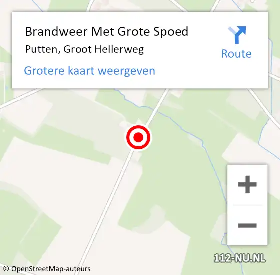 Locatie op kaart van de 112 melding: Brandweer Met Grote Spoed Naar Putten, Groot Hellerweg op 24 mei 2014 16:44