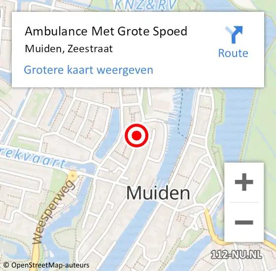 Locatie op kaart van de 112 melding: Ambulance Met Grote Spoed Naar Muiden, Zeestraat op 17 november 2020 09:45