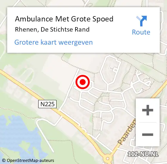 Locatie op kaart van de 112 melding: Ambulance Met Grote Spoed Naar Rhenen, De Stichtse Rand op 24 mei 2014 17:09