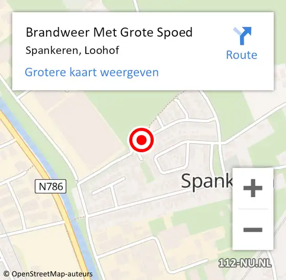 Locatie op kaart van de 112 melding: Brandweer Met Grote Spoed Naar Spankeren, Loohof op 17 november 2020 11:40