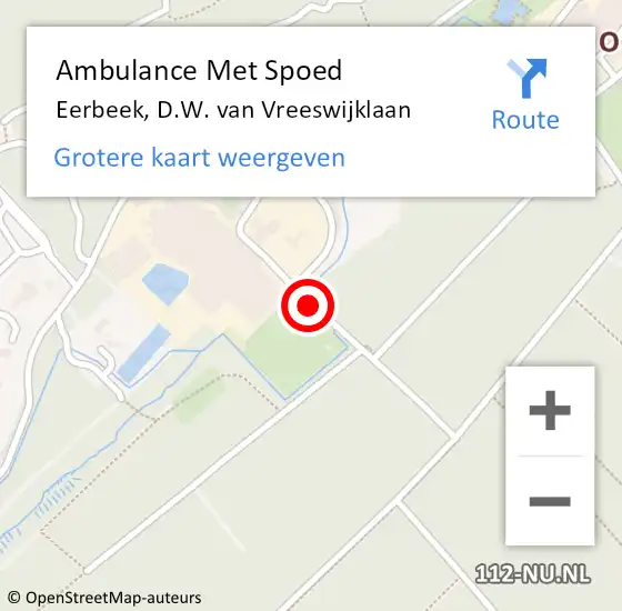 Locatie op kaart van de 112 melding: Ambulance Met Spoed Naar Eerbeek, D.W. van Vreeswijklaan op 17 november 2020 12:52