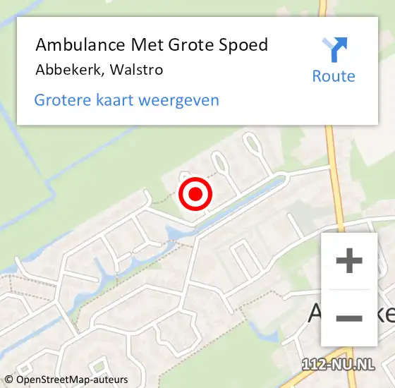 Locatie op kaart van de 112 melding: Ambulance Met Grote Spoed Naar Abbekerk, Walstro op 17 november 2020 12:55
