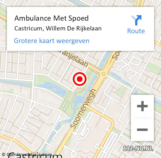 Locatie op kaart van de 112 melding: Ambulance Met Spoed Naar Castricum, Willem De Rijkelaan op 17 november 2020 15:21