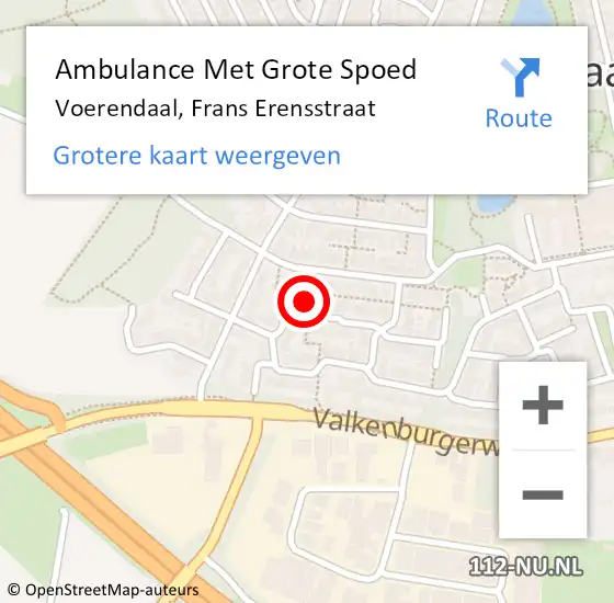 Locatie op kaart van de 112 melding: Ambulance Met Grote Spoed Naar Voerendaal, Frans Erensstraat op 2 oktober 2013 23:59