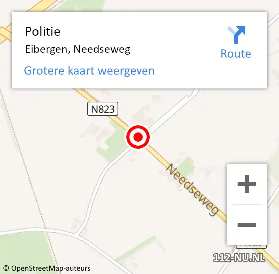 Locatie op kaart van de 112 melding: Politie Eibergen, Needseweg op 17 november 2020 17:28