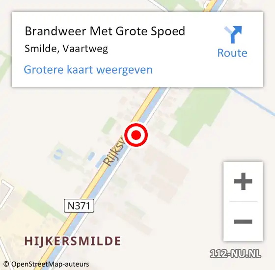 Locatie op kaart van de 112 melding: Brandweer Met Grote Spoed Naar Smilde, Vaartweg op 17 november 2020 17:35