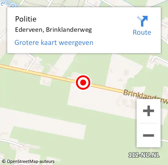 Locatie op kaart van de 112 melding: Politie Ederveen, Brinklanderweg op 17 november 2020 17:48