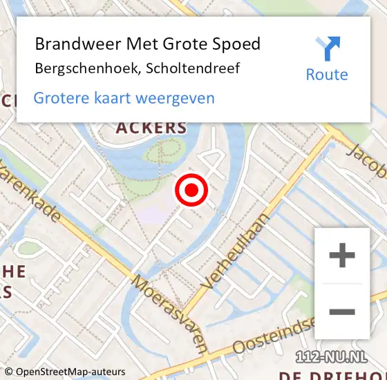 Locatie op kaart van de 112 melding: Brandweer Met Grote Spoed Naar Bergschenhoek, Scholtendreef op 17 november 2020 18:39