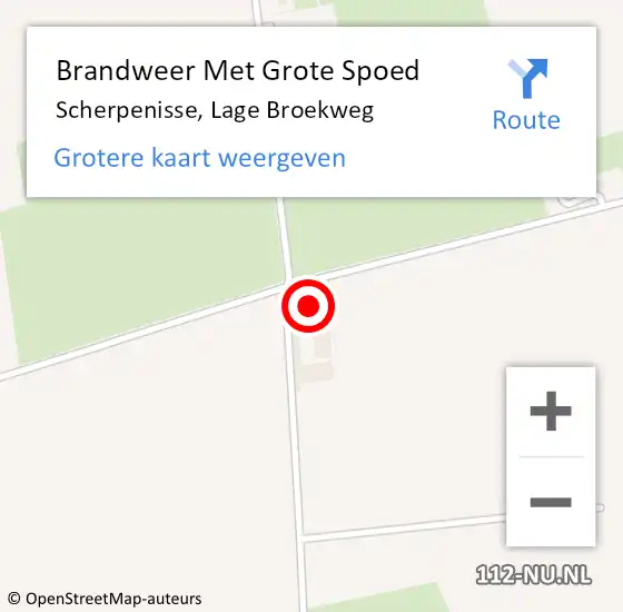 Locatie op kaart van de 112 melding: Brandweer Met Grote Spoed Naar Scherpenisse, Lage Broekweg op 24 mei 2014 18:14