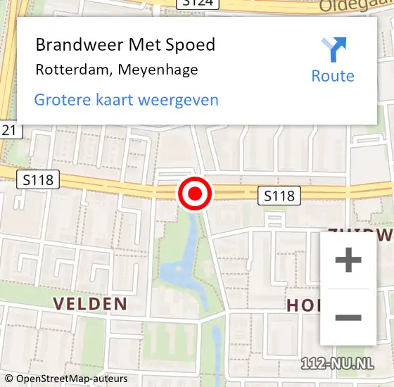 Locatie op kaart van de 112 melding: Brandweer Met Spoed Naar Rotterdam, Meyenhage op 18 november 2020 02:48