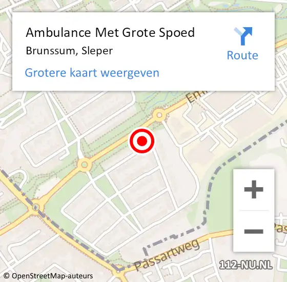 Locatie op kaart van de 112 melding: Ambulance Met Grote Spoed Naar Brunssum, Sleper op 24 mei 2014 19:06