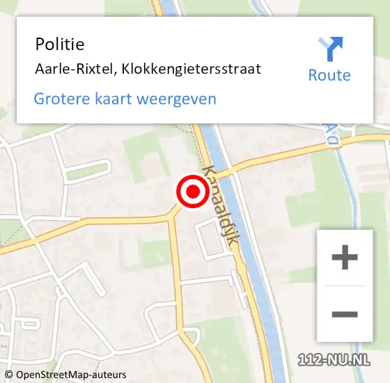 Locatie op kaart van de 112 melding: Politie Aarle-Rixtel, Klokkengietersstraat op 18 november 2020 09:30