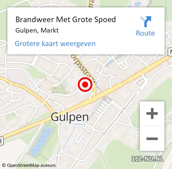 Locatie op kaart van de 112 melding: Brandweer Met Grote Spoed Naar Gulpen, Markt op 18 november 2020 09:56