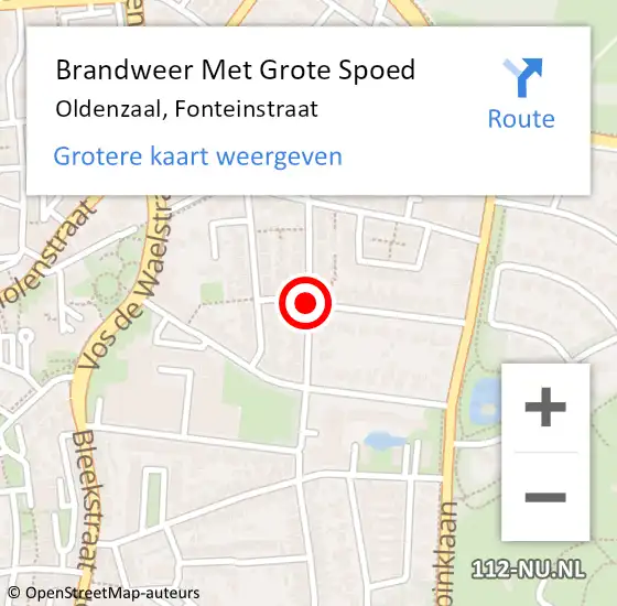 Locatie op kaart van de 112 melding: Brandweer Met Grote Spoed Naar Oldenzaal, Fonteinstraat op 18 november 2020 10:33