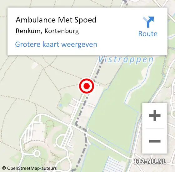 Locatie op kaart van de 112 melding: Ambulance Met Spoed Naar Renkum, Kortenburg op 18 november 2020 11:51