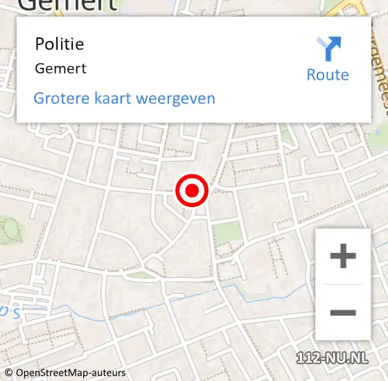 Locatie op kaart van de 112 melding: Politie Gemert op 18 november 2020 12:07