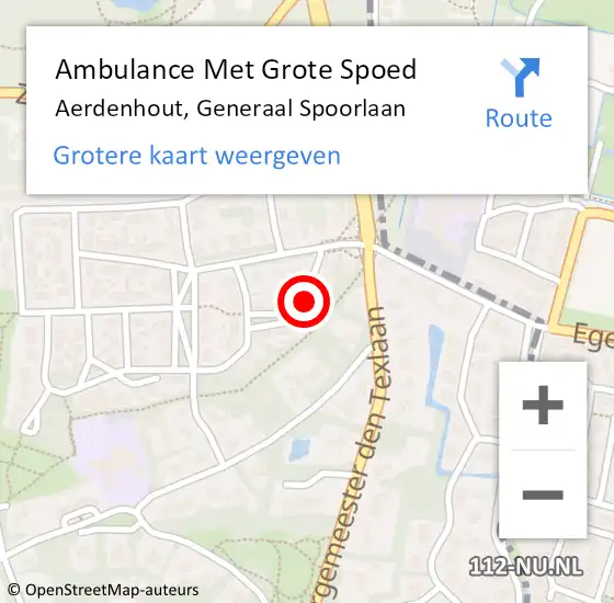 Locatie op kaart van de 112 melding: Ambulance Met Grote Spoed Naar Aerdenhout, Generaal Spoorlaan op 18 november 2020 13:18