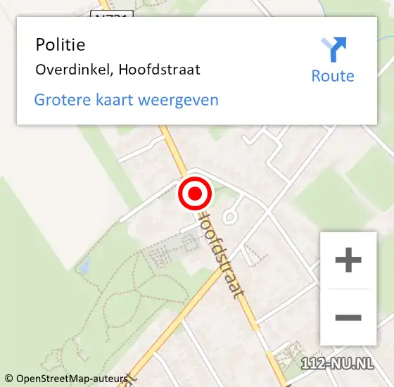 Locatie op kaart van de 112 melding: Politie Overdinkel, Hoofdstraat op 18 november 2020 16:52