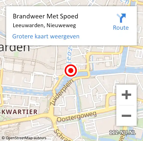 Locatie op kaart van de 112 melding: Brandweer Met Spoed Naar Leeuwarden, Nieuweweg op 18 november 2020 17:20