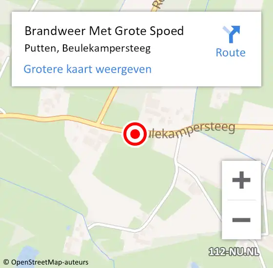 Locatie op kaart van de 112 melding: Brandweer Met Grote Spoed Naar Putten, Beulekampersteeg op 18 november 2020 17:44