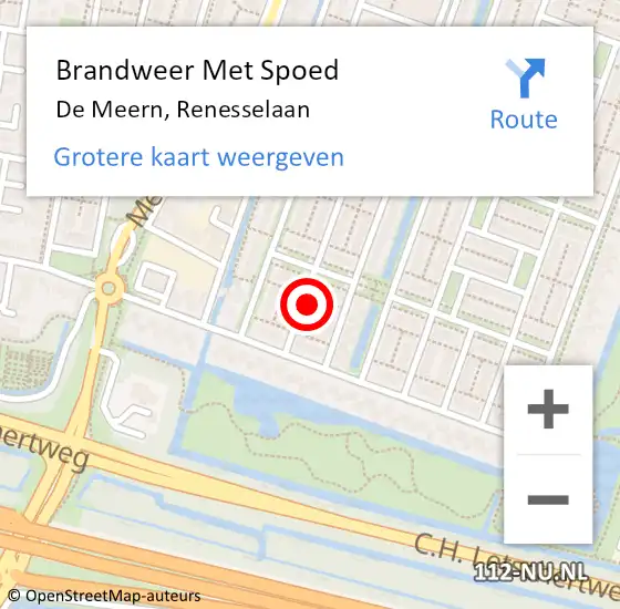 Locatie op kaart van de 112 melding: Brandweer Met Spoed Naar De Meern, Renesselaan op 24 mei 2014 20:18