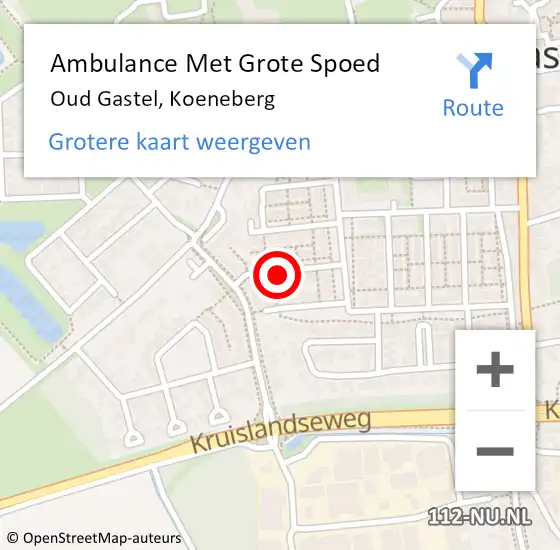 Locatie op kaart van de 112 melding: Ambulance Met Grote Spoed Naar Oud Gastel, Koeneberg op 24 mei 2014 20:26