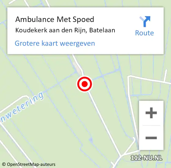 Locatie op kaart van de 112 melding: Ambulance Met Spoed Naar Koudekerk aan den Rijn, Batelaan op 24 mei 2014 20:36