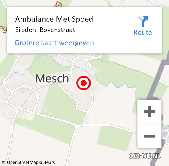 Locatie op kaart van de 112 melding: Ambulance Met Spoed Naar Eijsden, Bovenstraat op 24 mei 2014 20:53