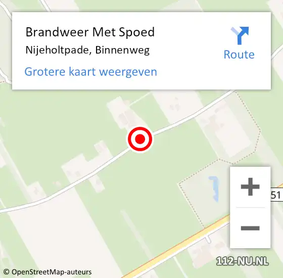 Locatie op kaart van de 112 melding: Brandweer Met Spoed Naar Nijeholtpade, Binnenweg op 19 november 2020 07:18
